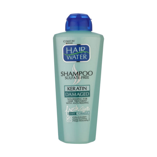 comeon-Hair-Water-Shampoo-Keratin-For-Damaged-Hair شامپو کراتینه بدون سولفات هیر واتر HAIR WATER مخصوص موهای آسیب دیده کامان COMEON پرگاس