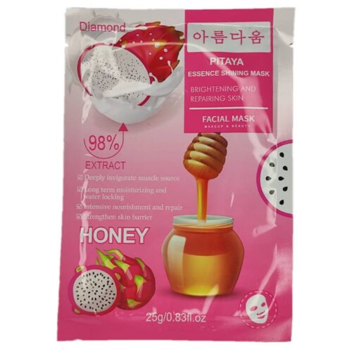 ماسک صورت ورقه‌ای روشن و ترمیم کننده عسل و دراگون فروت Diamond پرگاس