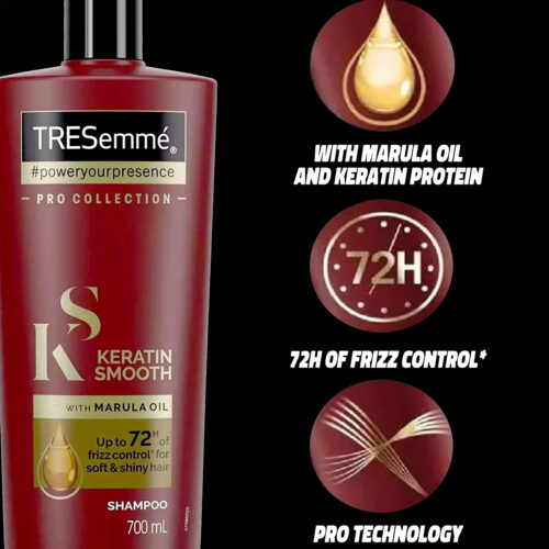 شامپو تقویت کننده و ترمیم کننده مو ترزمی مدل KERATIN SMOOTH حجم 700 میلی لیتر